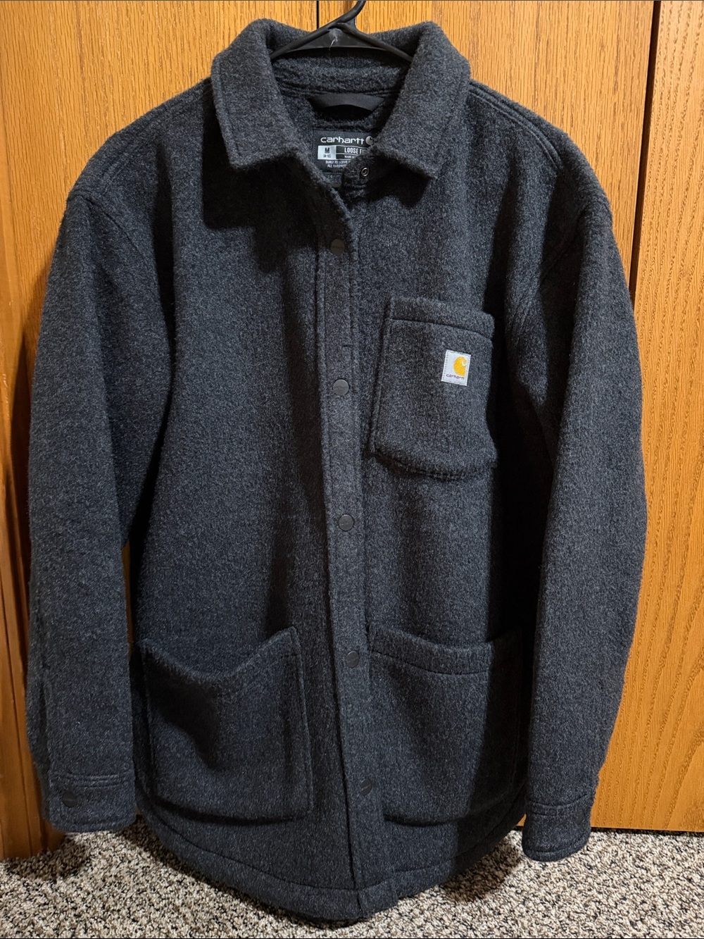 Carhartt Charcoal Gray Wool-Blend Shirt Jacket